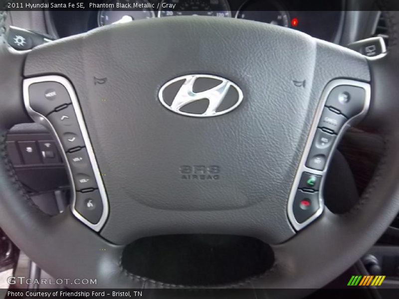 Phantom Black Metallic / Gray 2011 Hyundai Santa Fe SE