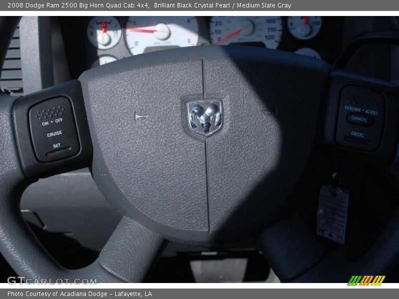 Brilliant Black Crystal Pearl / Medium Slate Gray 2008 Dodge Ram 2500 Big Horn Quad Cab 4x4
