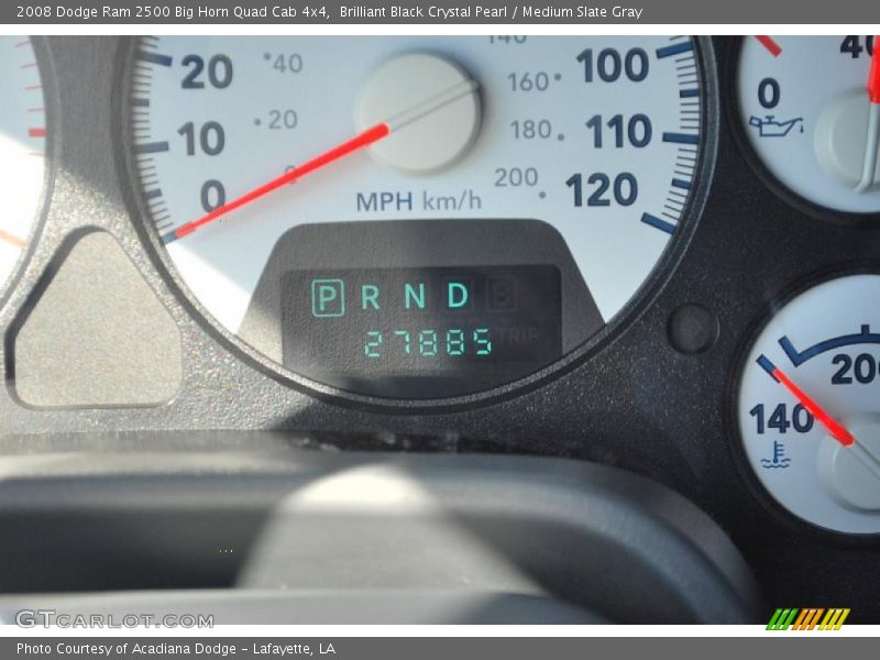 Brilliant Black Crystal Pearl / Medium Slate Gray 2008 Dodge Ram 2500 Big Horn Quad Cab 4x4