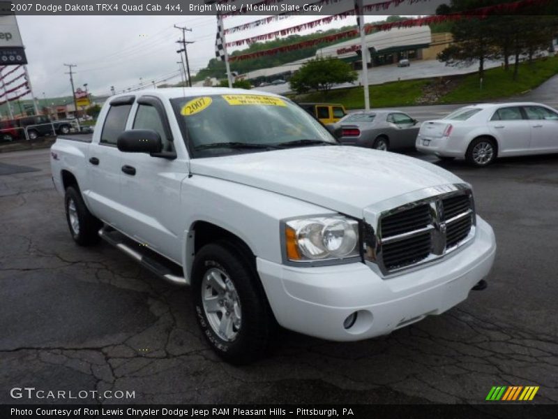 Bright White / Medium Slate Gray 2007 Dodge Dakota TRX4 Quad Cab 4x4