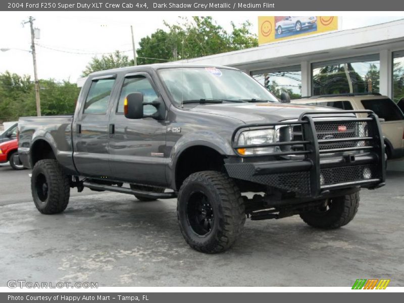 Dark Shadow Grey Metallic / Medium Flint 2004 Ford F250 Super Duty XLT Crew Cab 4x4