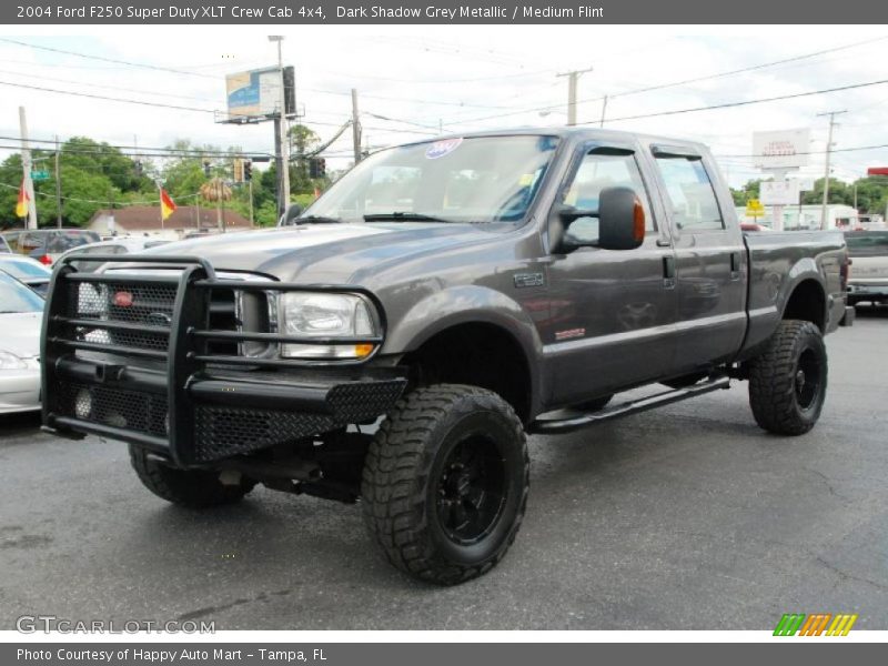 Dark Shadow Grey Metallic / Medium Flint 2004 Ford F250 Super Duty XLT Crew Cab 4x4