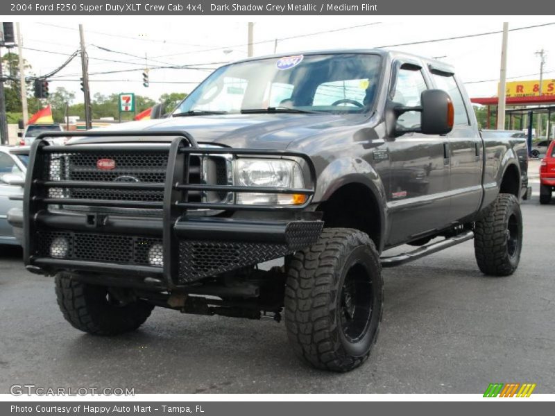 Dark Shadow Grey Metallic / Medium Flint 2004 Ford F250 Super Duty XLT Crew Cab 4x4