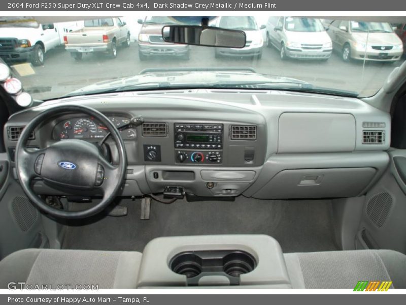Dark Shadow Grey Metallic / Medium Flint 2004 Ford F250 Super Duty XLT Crew Cab 4x4