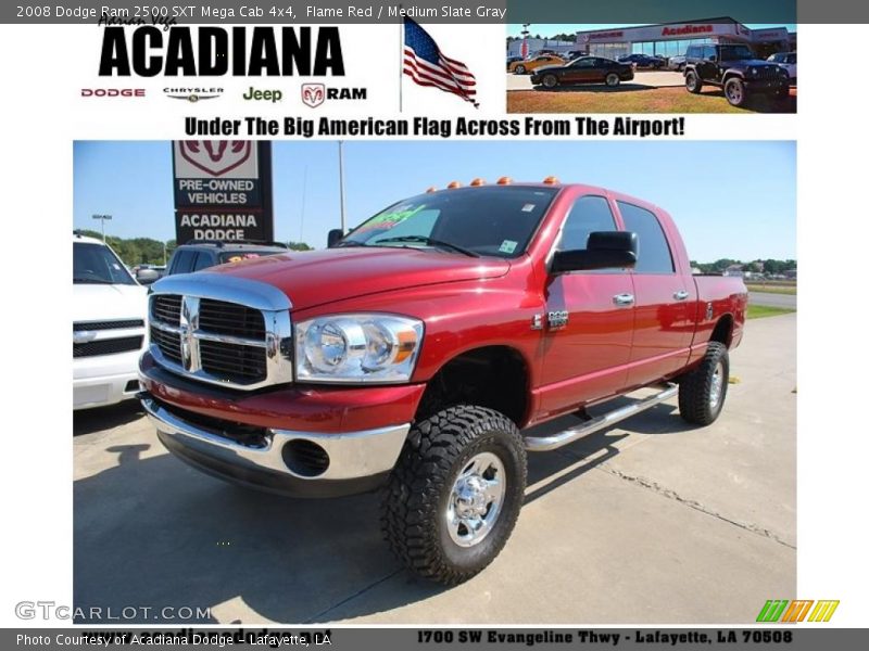 Flame Red / Medium Slate Gray 2008 Dodge Ram 2500 SXT Mega Cab 4x4