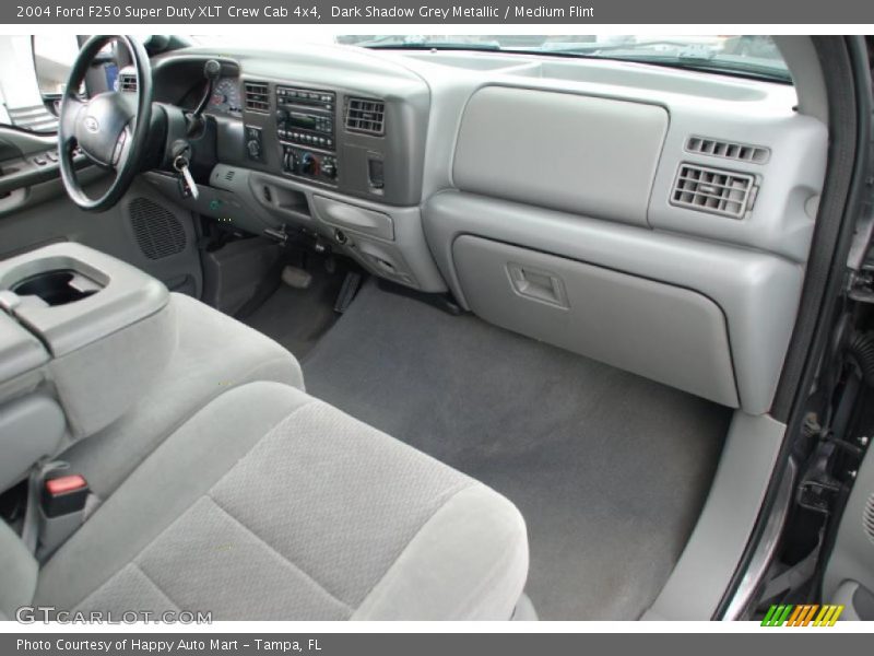 Dark Shadow Grey Metallic / Medium Flint 2004 Ford F250 Super Duty XLT Crew Cab 4x4