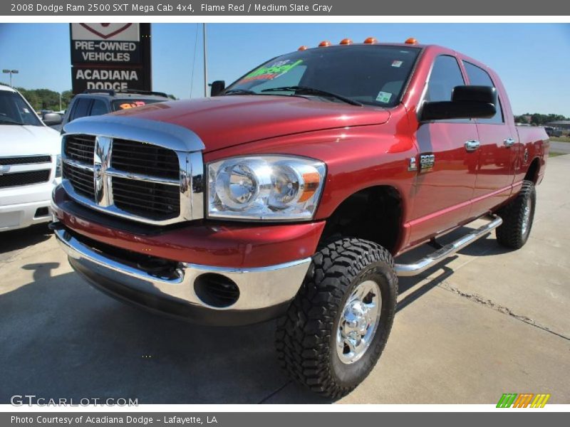Flame Red / Medium Slate Gray 2008 Dodge Ram 2500 SXT Mega Cab 4x4