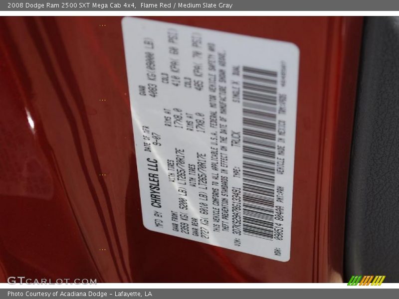 Flame Red / Medium Slate Gray 2008 Dodge Ram 2500 SXT Mega Cab 4x4