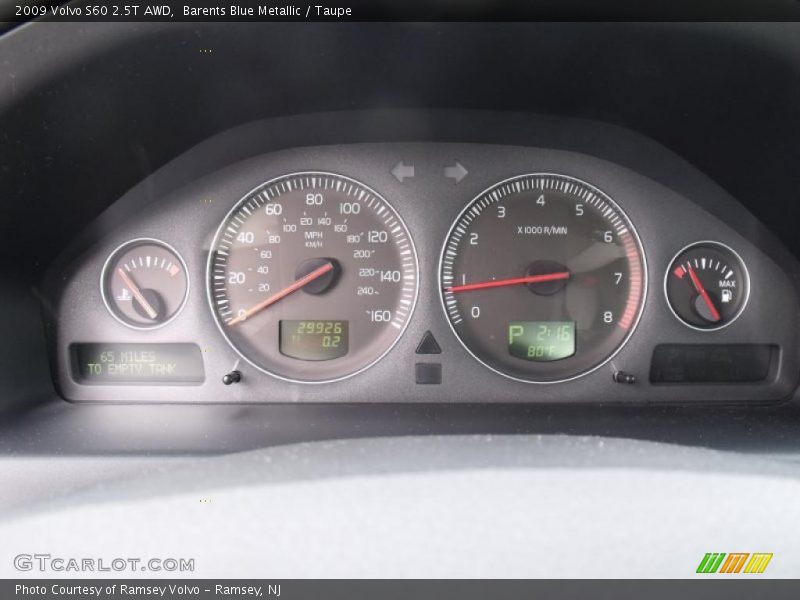  2009 S60 2.5T AWD 2.5T AWD Gauges