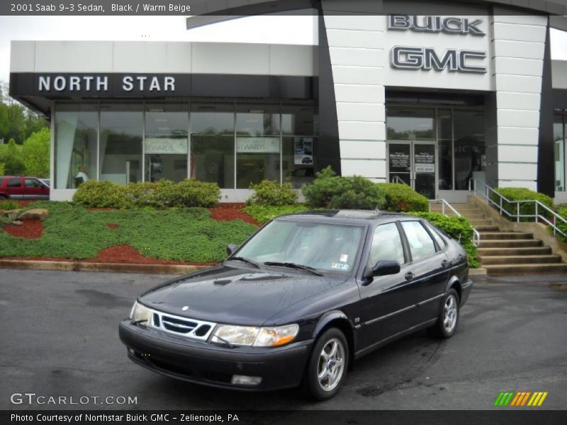 Black / Warm Beige 2001 Saab 9-3 Sedan