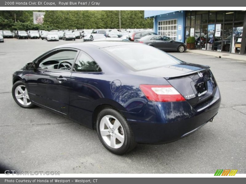 Royal Blue Pearl / Gray 2008 Honda Civic EX Coupe