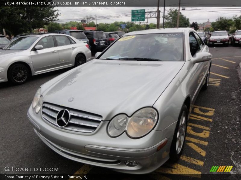 Brilliant Silver Metallic / Stone 2004 Mercedes-Benz CLK 320 Coupe