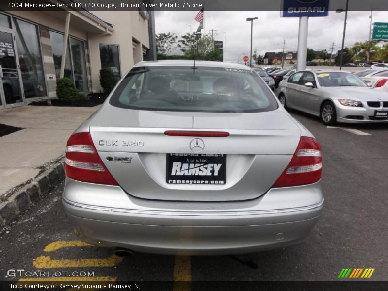 Brilliant Silver Metallic / Stone 2004 Mercedes-Benz CLK 320 Coupe