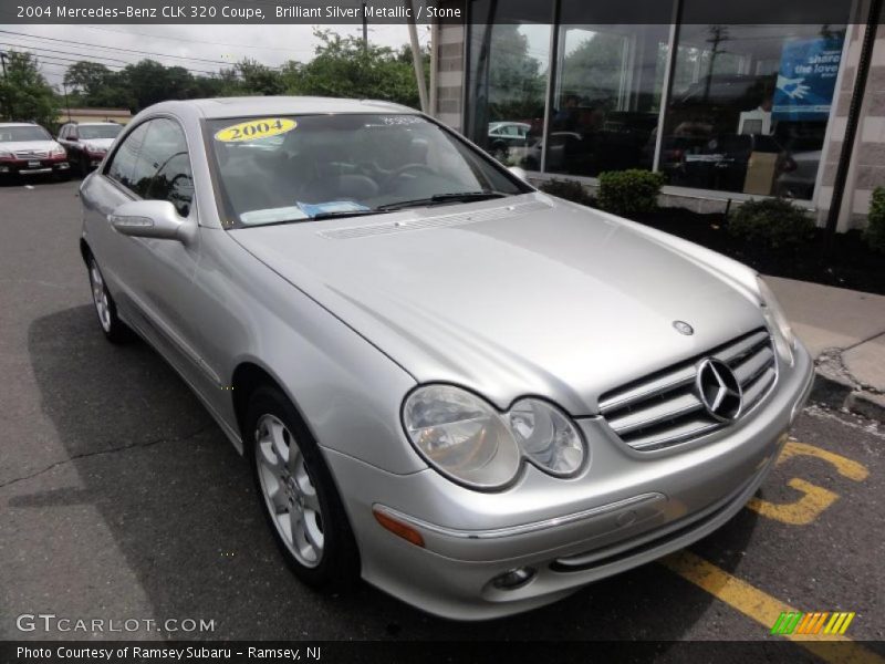 Brilliant Silver Metallic / Stone 2004 Mercedes-Benz CLK 320 Coupe
