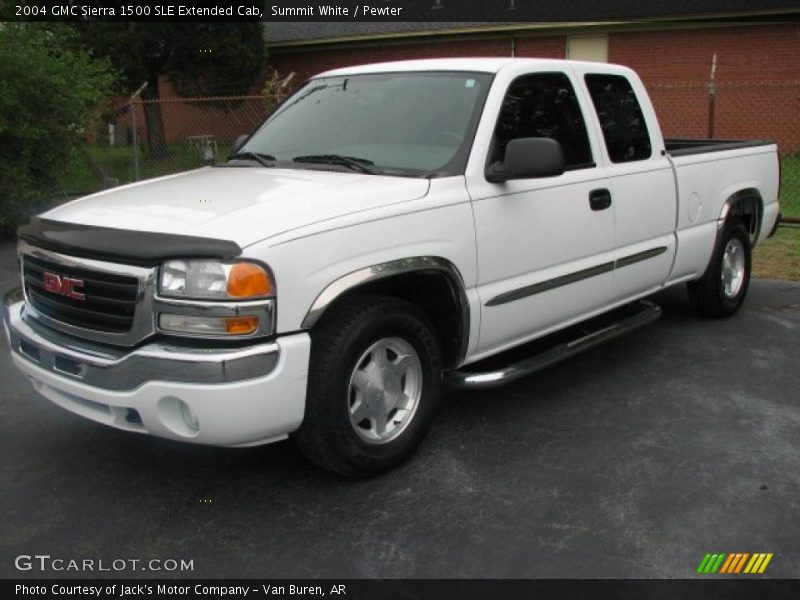 Summit White / Pewter 2004 GMC Sierra 1500 SLE Extended Cab