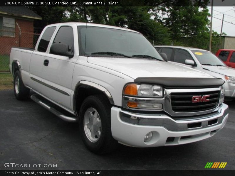 Summit White / Pewter 2004 GMC Sierra 1500 SLE Extended Cab