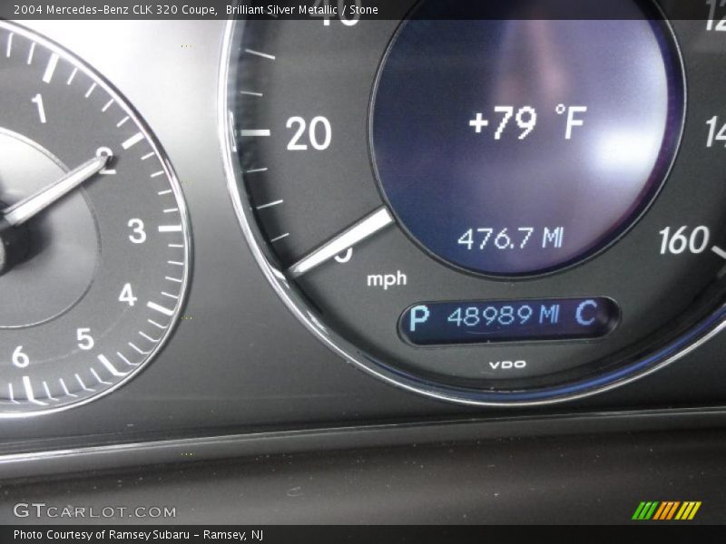 Brilliant Silver Metallic / Stone 2004 Mercedes-Benz CLK 320 Coupe