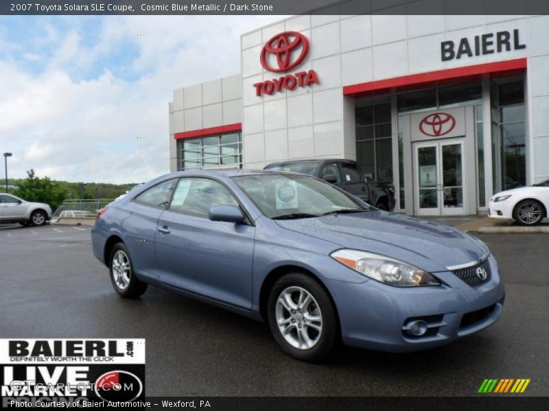 Cosmic Blue Metallic / Dark Stone 2007 Toyota Solara SLE Coupe