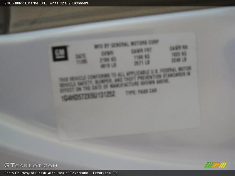 White Opal / Cashmere 2006 Buick Lucerne CXL