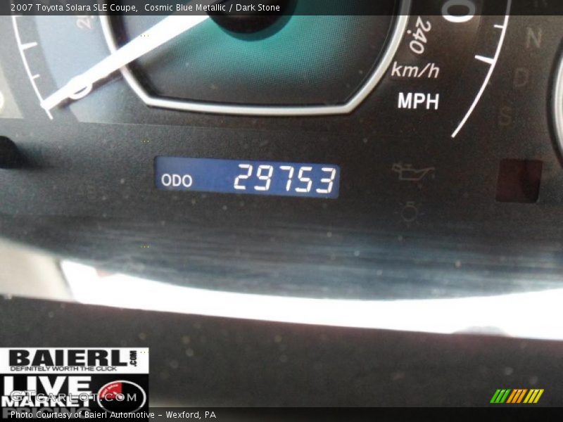 Cosmic Blue Metallic / Dark Stone 2007 Toyota Solara SLE Coupe