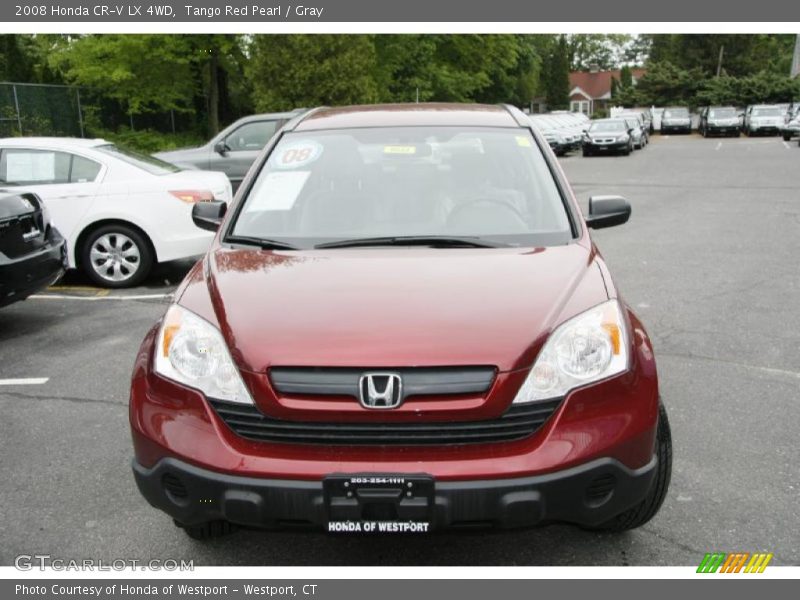 Tango Red Pearl / Gray 2008 Honda CR-V LX 4WD