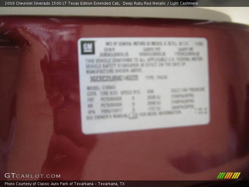 Deep Ruby Red Metallic / Light Cashmere 2009 Chevrolet Silverado 1500 LT Texas Edition Extended Cab
