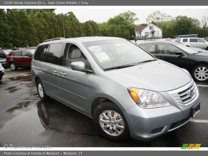 Slate Green Metallic / Gray 2008 Honda Odyssey EX-L
