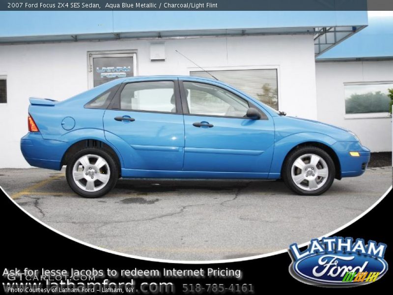 Aqua Blue Metallic / Charcoal/Light Flint 2007 Ford Focus ZX4 SES Sedan