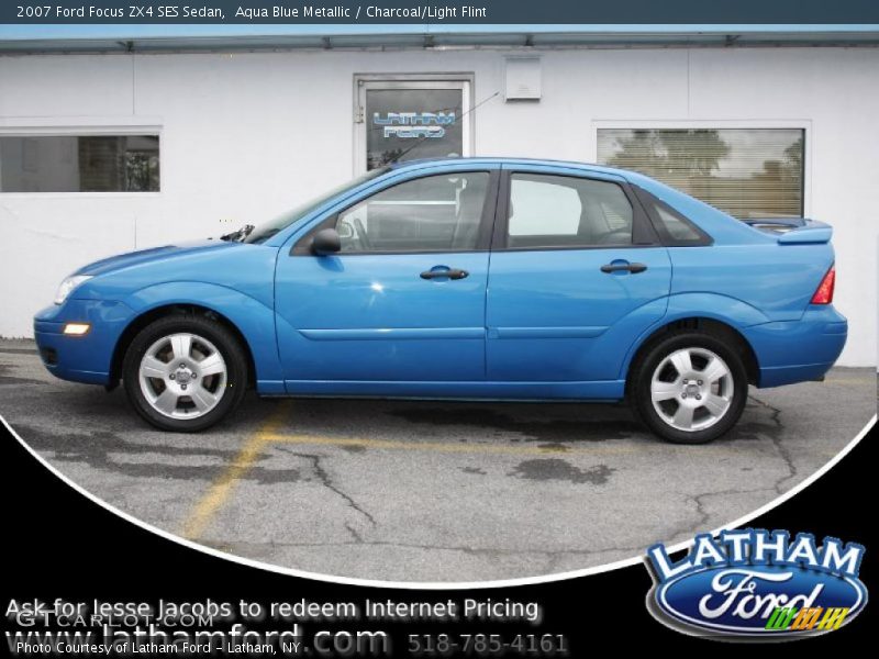 Aqua Blue Metallic / Charcoal/Light Flint 2007 Ford Focus ZX4 SES Sedan