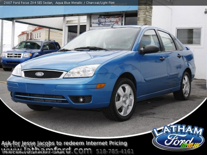 Aqua Blue Metallic / Charcoal/Light Flint 2007 Ford Focus ZX4 SES Sedan