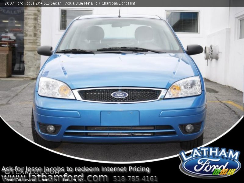 Aqua Blue Metallic / Charcoal/Light Flint 2007 Ford Focus ZX4 SES Sedan