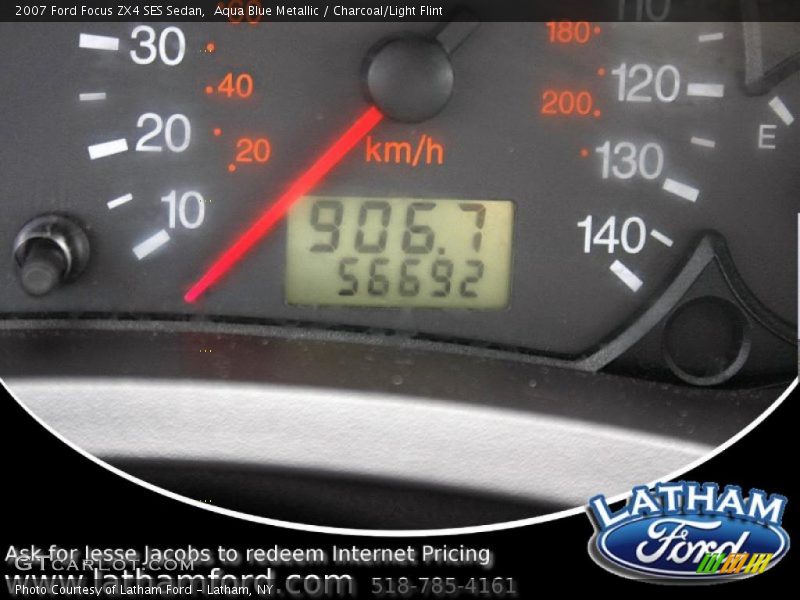 Aqua Blue Metallic / Charcoal/Light Flint 2007 Ford Focus ZX4 SES Sedan