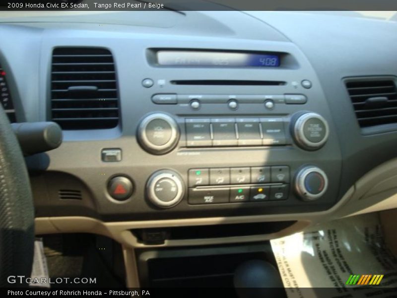 Tango Red Pearl / Beige 2009 Honda Civic EX Sedan