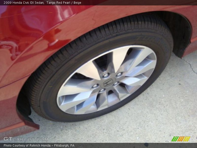 Tango Red Pearl / Beige 2009 Honda Civic EX Sedan