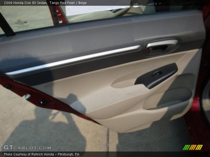 Tango Red Pearl / Beige 2009 Honda Civic EX Sedan