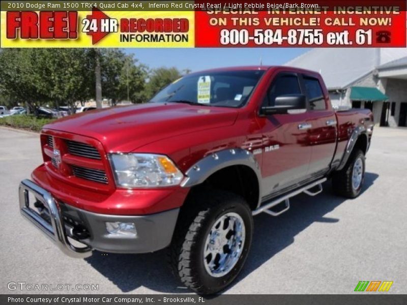 Inferno Red Crystal Pearl / Light Pebble Beige/Bark Brown 2010 Dodge Ram 1500 TRX4 Quad Cab 4x4
