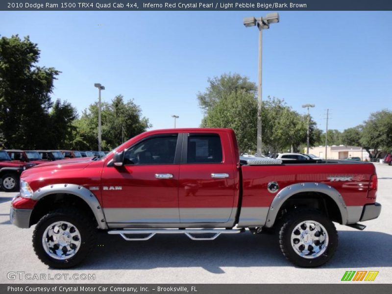 Inferno Red Crystal Pearl / Light Pebble Beige/Bark Brown 2010 Dodge Ram 1500 TRX4 Quad Cab 4x4
