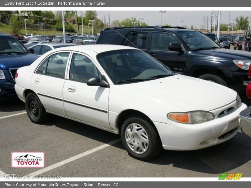 Performance White / Gray 1998 Ford Escort LX Sedan
