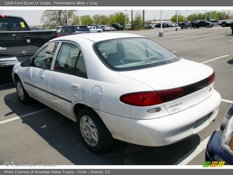 Performance White / Gray 1998 Ford Escort LX Sedan