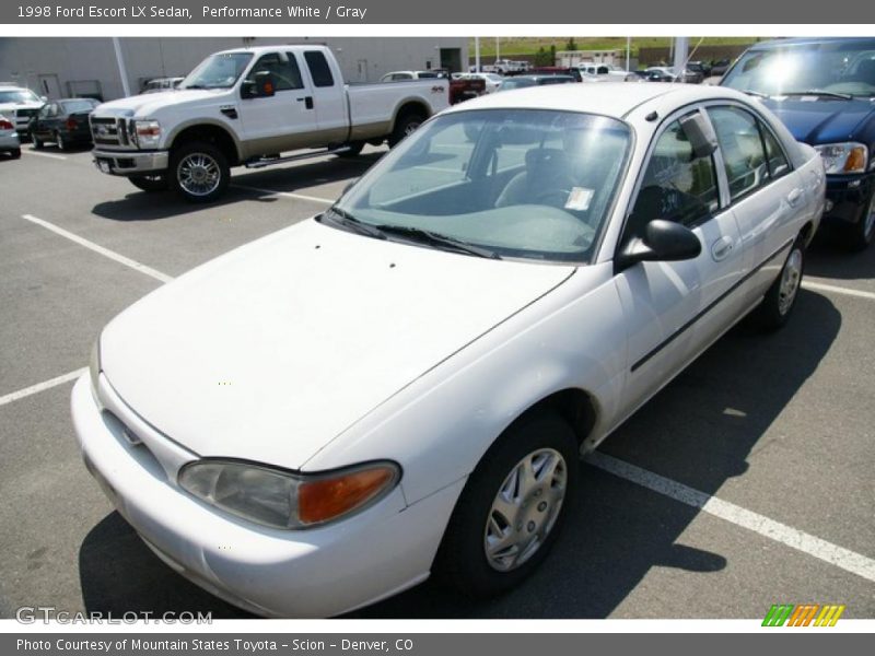 Performance White / Gray 1998 Ford Escort LX Sedan