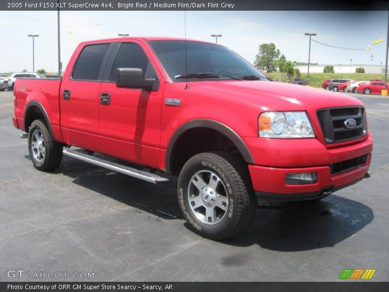 Bright Red / Medium Flint/Dark Flint Grey 2005 Ford F150 XLT SuperCrew 4x4