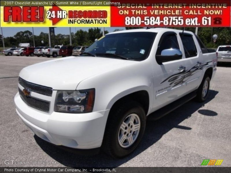 Summit White / Ebony/Light Cashmere 2007 Chevrolet Avalanche LS