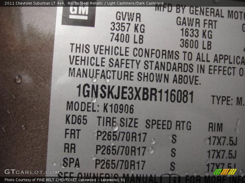Mocha Steel Metallic / Light Cashmere/Dark Cashmere 2011 Chevrolet Suburban LT 4x4