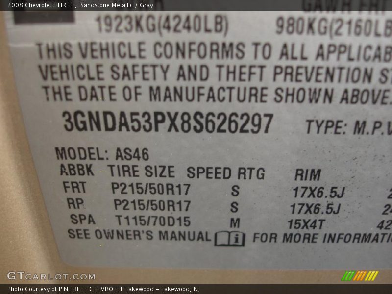 Sandstone Metallic / Gray 2008 Chevrolet HHR LT