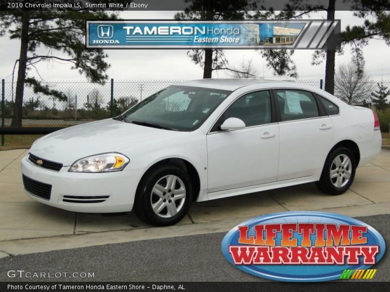 Summit White / Ebony 2010 Chevrolet Impala LS