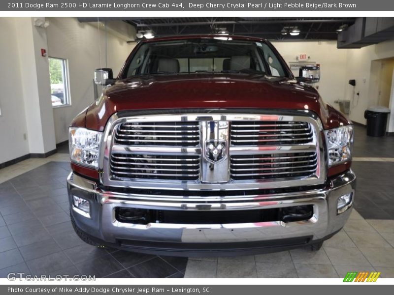 Deep Cherry Crystal Pearl / Light Pebble Beige/Bark Brown 2011 Dodge Ram 2500 HD Laramie Longhorn Crew Cab 4x4