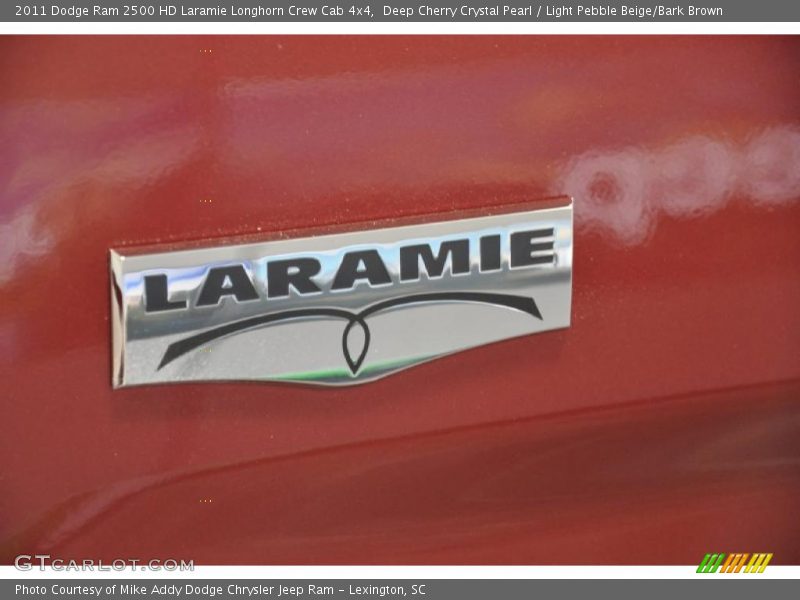 Deep Cherry Crystal Pearl / Light Pebble Beige/Bark Brown 2011 Dodge Ram 2500 HD Laramie Longhorn Crew Cab 4x4