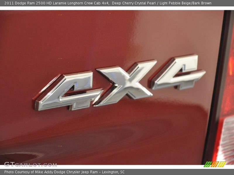 Deep Cherry Crystal Pearl / Light Pebble Beige/Bark Brown 2011 Dodge Ram 2500 HD Laramie Longhorn Crew Cab 4x4