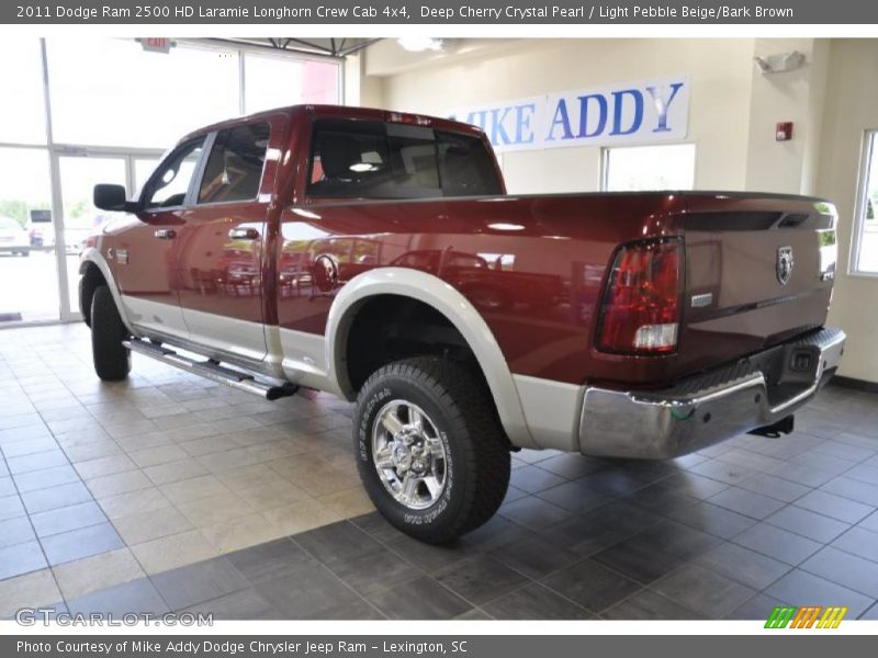 Deep Cherry Crystal Pearl / Light Pebble Beige/Bark Brown 2011 Dodge Ram 2500 HD Laramie Longhorn Crew Cab 4x4