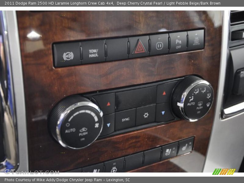 Deep Cherry Crystal Pearl / Light Pebble Beige/Bark Brown 2011 Dodge Ram 2500 HD Laramie Longhorn Crew Cab 4x4